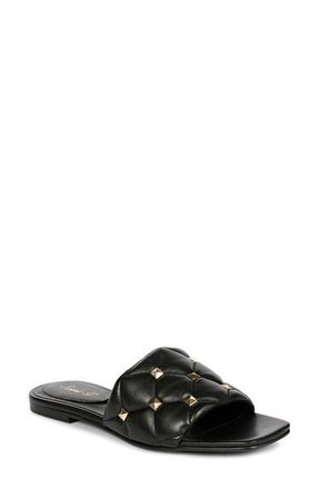 SaintG Ludovica Studded Slide Sandal in Black at Nordstrom, Size 9