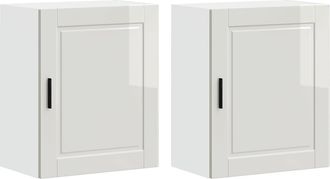 vidaXL Pensili Da Cucina 2 Pz Porto Bianco Lucido In Legno Multistrato - Vidaxl