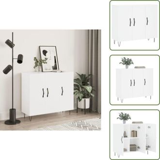 vidaXL The Living Store Credenza Bianca 90x34x80 cm in Legno Multistrato - Credenza moderna