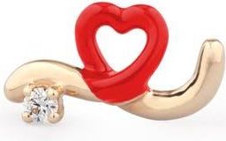 Bea Bongiasca Enamel & Diamond Single Stud Earring in Red at Nordstrom