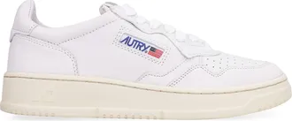 Autry Womens Medalist Leather Low-Top Sneakers White Leather; Cotton; Rubber Trainers