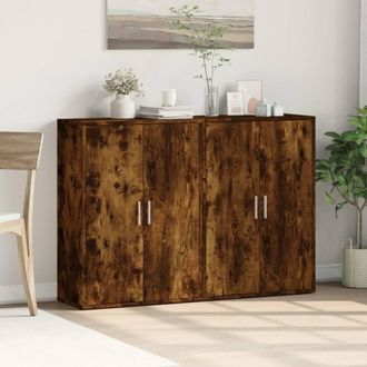 Berkfield Home Sideboards 2 pcs Smoked Oak 60x31x84 cm Engineered Wood in Brown | Size: 60 x 31 x 84 cm