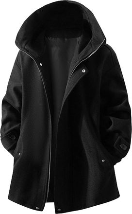 Generic Mens Wool Winter Coat, Wool Coat, Mens Slim Fit, Trench Coat Jackets with Lapels, Padded Peacoat Jacket with Pockets, Casual Mens Coats, Medium Length