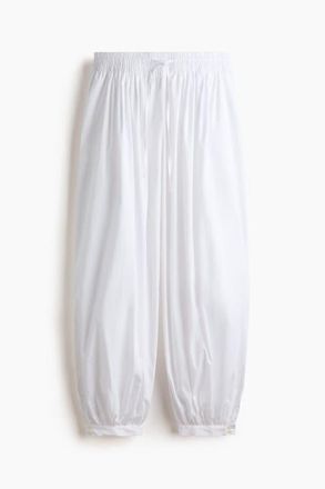 H&M Cotton Balloon Trousers in White at Nordstrom, Size X-Small