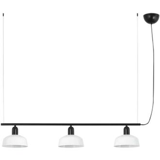 Faro Barcelona Faro Tatawin L&aacute;mpara Colgante De Techo Con Barra Peque&ntilde;a, Color Negro Y Blanco Brillante, 3 Bombillas E27