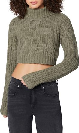 Florence By Mills Crop Turtleneck Sweater in Dusty Olive at Nordstrom Rack, Size Xx-Large