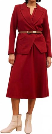 Universal Standard Bianca Double Breasted Ponte Blazer In Garnet