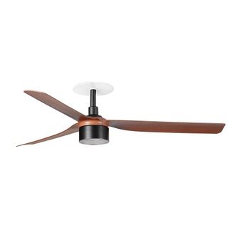 Netlighting Punt Recessed 132cm TEK LED Ceiling Fan Matt Black Walnut Blades 2700K
