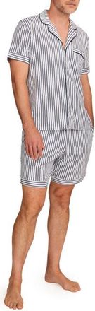 Petite Plume French Ticking Short Set in Navy at Nordstrom, Size X-Large