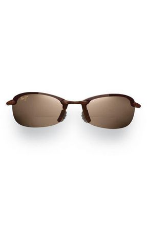Maui Jim Makaha 64mm Polarized Oversize Round Sunglasses in Tortoise at Nordstrom, Size +1.50