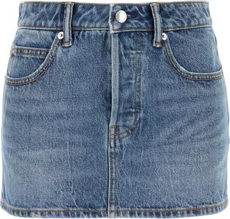 Alexander Wang Denim Mini Rok - Dames - Spijkerrokken - Blauw - W25 - Denim - Rokken