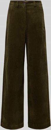 Marc O'Polo Wide Leg Cordhose aus reiner Baumwolle in Khaki, Größe 36
