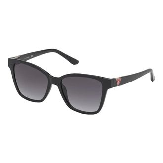 Guess Sunglasses, female, Black, Size: 54 MM Stylish Sunglasses in Shiny Black/Grey