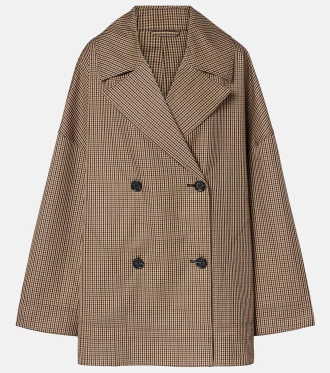 Checked cotton blazer