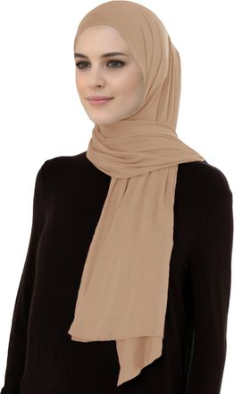 Lina & Lily Breathable Premium Modal Woven Hijab Head Scarf Shawl Wrap for Muslim Women Lightweight (Camel)