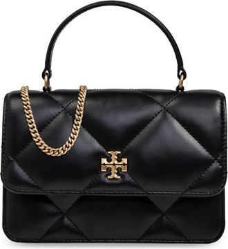 Tory Burch Kira Mini Handtas - Dames - Handtassen - Zwart - ONE Size - Leer - Tassen