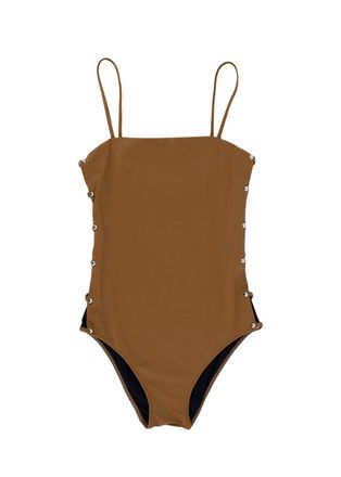 Rudi Gernreich Brown Cutout Swimsuit Size S