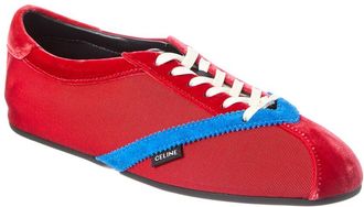 Celine Celine Logo Velvet & Suede Sneaker