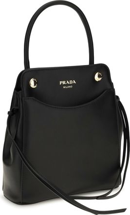 Prada Womens Carry Mini Handbag Nero Calf Leather Bos Taurus Shoulder Bags