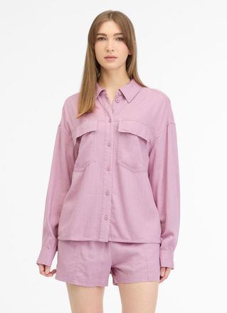 Ragwear Langarmshirt RAGWEAR JOCASTA, Damen, Gr. XXL (44), rosa (dusty pink), Web, Obermaterial: 75% Viskose, 25% Leinen, unifarben, regular fit h&uuml;ftlang, Run
