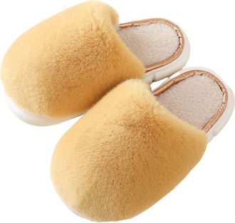 Generic Slippers for Women Summer Beach [Warm Upgrade] Womens Warm Slippers Soft and Comfortable Warm Your Feet in Winter (Yellow, 6.5)
