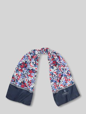 Lauren Ralph Lauren Tuch aus reiner Seide mit Logo-Schriftzug in Dunkelblau, Gr&ouml;&szlig;e 1