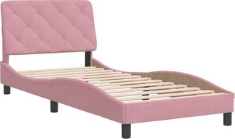 vidaXL Estructura De Cama Sin Colch&oacute;n Terciopelo Rosa 90x200 Cm Vidaxl