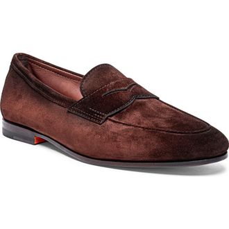 Santoni Carlos Penny Loafer in Brown-S26 at Nordstrom Rack, Size 8.5
