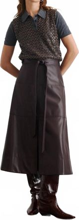 Tanya Taylor Hudley Midi Skirt In Oxblood