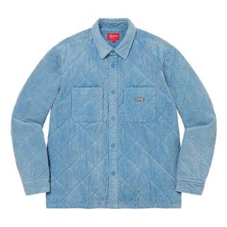 SUPREME Quilted Corduroy Shirt Teal SUP-FW22-734