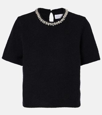 Velvet Layton embellished alpaca and wool-blend top