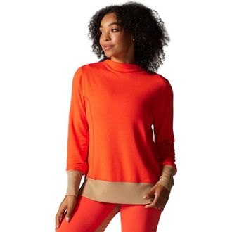 Tavi Cozy Funnel Neck Sweatshirt in Magma/camel at Nordstrom, Size Xx-Large