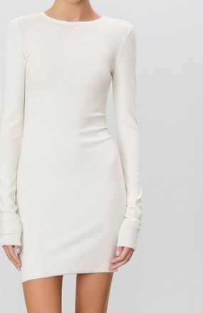 &Eacute;terne Long Sleeve Crewneck Mini Dress In Cream