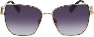 Longchamp 58mm Gradient Rectangular Sunglasses in Gold/gradient Smoke at Nordstrom Rack