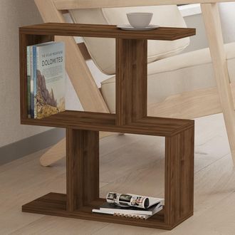 Dmora Mesa De Centro Flero, 2 Compartimentos, Forma Rectangular, Tono De Color Nogal, 45x17x51h Cm Marr&oacute;n Nogal