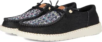 Hey Dude Wendy Funk Crafted Tweed 44239-001 WomensBlack Slip-On Shoes LIQ966