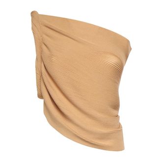 Alberta Ferretti Alberta Ferretti, Sleeveless Tops, female, Beige, Size: M Sleeveless Top