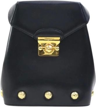 Ferragamo Pre-owned Backpacks, female, Black, Size: ONE SIZE Pre-owned Leather Backpack