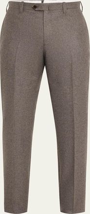 Cesare Attolini Mens Flat-Front Flannel Trousers