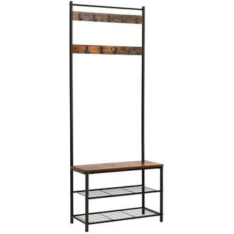Songmics Percha De Pie Soporte De Abedul Met&aacute;lico Jh-621 70 X 32 X 175 Cm