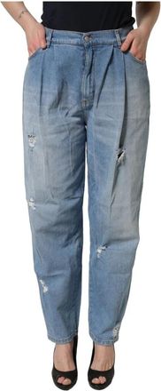 Dolce & Gabbana Tapered Denim Jeans - Dames - Loose Fit Jeans - Blauw - L - Denim - Jeans