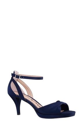 Nina Briza Ankle Strap Platform Sandal in Navy at Nordstrom, Size 6.5