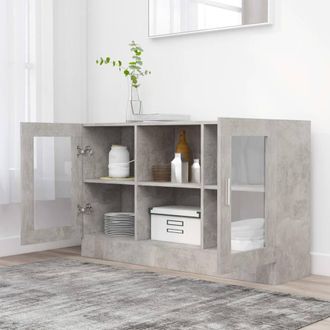 Berkfield Home Vitrine Cabinet Concrete Grey 120x30.5x70 cm Engineered Wood