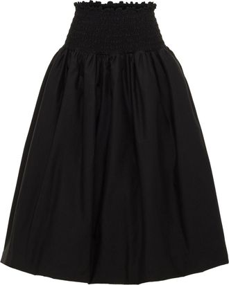 Azeeza Roma smock-waist cotton midi skirt - women - pure cotton - One Size - Black