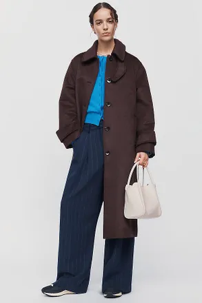 Maeve Wool Blend Balmacaan Coat Jacket