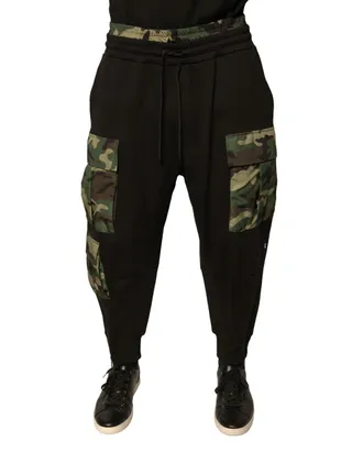 Dolce & Gabbana Camouflage Cargo Joggers - Black