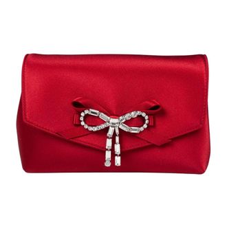 Jimmy Choo London Tassen, Dames, Rood, ONE Size, Satijn, Soft Bow Mini Bag