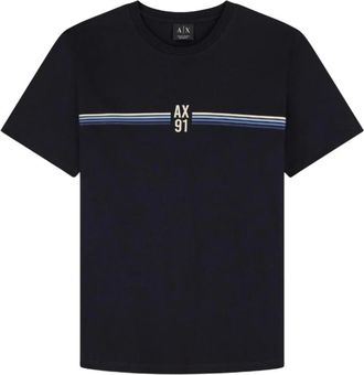 A|X Armani Exchange T-shirt met ronde hals - Heren - T-shirts - Blauw - M - Katoen - Tops