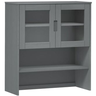 vidaXL vidaXL Piano Credenza MOLDE Grigio 90x35x100 cm Legno Massello di Pino