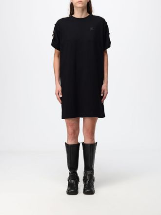 Burberry Abito T-shirt mini in cotone con logo EKD ricamato tono su tono